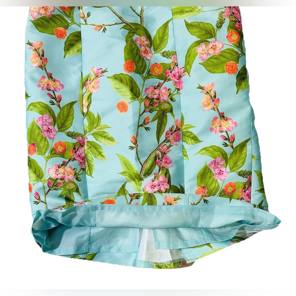 Talbots Floral Dress 6 Lite Blue Short Sleeve Wedding Guest Summer Garden party - Picture 6 of 14